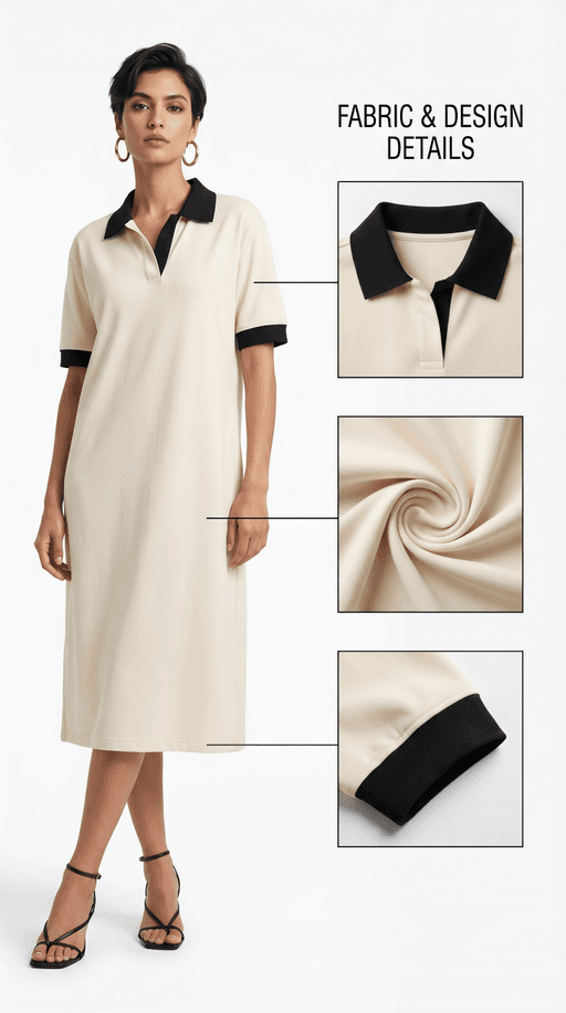 Robe Polo Longue Casual En Tissu La Coste – Coupe Fluide & Confort Premium thumbnail 2