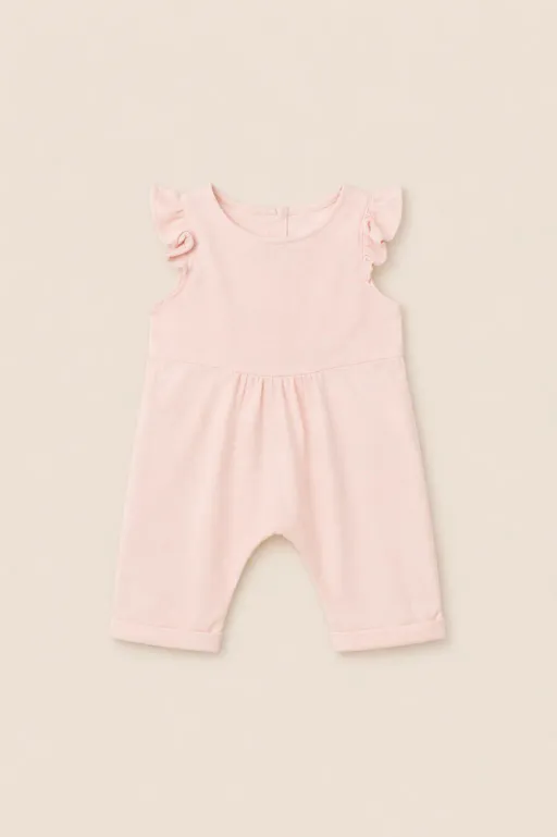 Combinaison Bébé Rose Poudré – Douceur & Élégance Minimaliste thumbnail 2