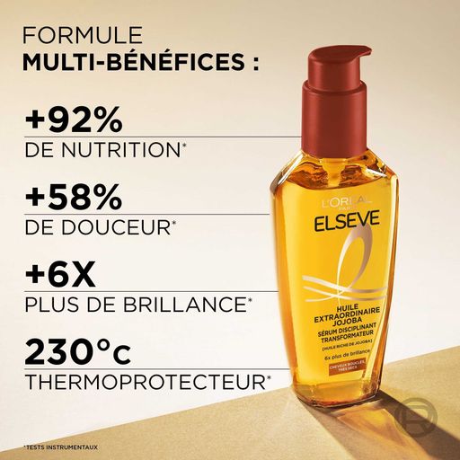 Elseve Huile Extraordinaire Jojoba – Sérum Capillaire 100ml + Vanity Offerte – Offre Hydratation & Brillance thumbnail 2