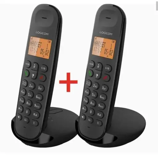 Logicom Téléphone Fixe Sans Fil Avec Répondeur Enregistreur - Duo - Téléphones Analogiques Et Dect - Noir thumbnail 1