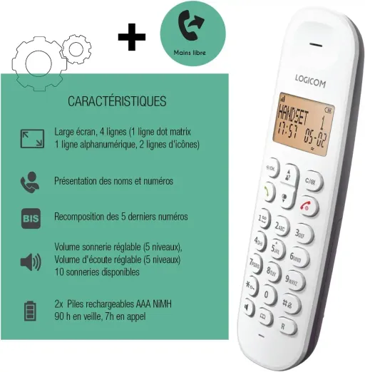 Téléphone Fixe Sans Fil Iloa 150 Téléphone Fixe Sans Fil Sans Répondeur - Solo - Téléphones Analogiques Et Dect thumbnail 2