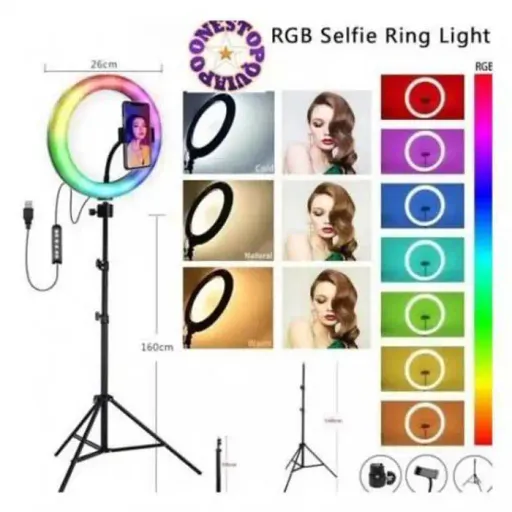 Ring Light Led 33cm Avec Trépied Et Support Téléphone thumbnail 2