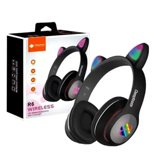 Casque Bluetooth R6 Sans Fil V5 Avec Lumière Led 7 Couleurs thumbnail 3