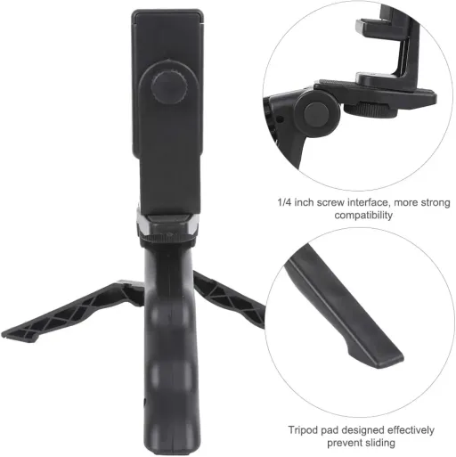 Mini Trépied Pliant Portable Pour Perche À Selfie Support Réglable Stabilisateur Pour La Caméra De Téléphone Portable Gopro thumbnail 1