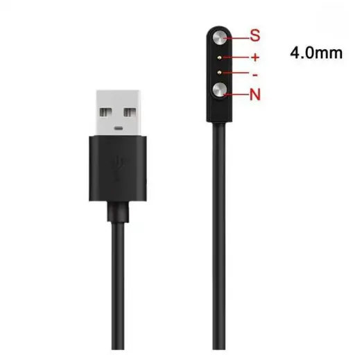 Câble De Charge Magnétique Pour Montre Intelligente, Pour 2 Broches, Distances 4mm, Noir, Nouveaux Câbles De Chargeur Usb Universel thumbnail 3
