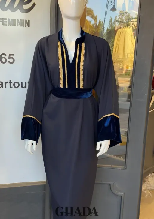 Caftan Avec Détails En Velours thumbnail 1
