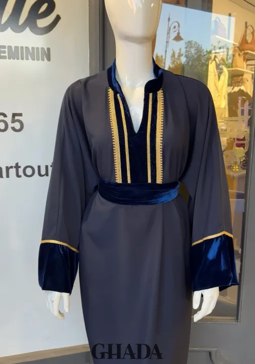 Caftan Avec Détails En Velours thumbnail 2