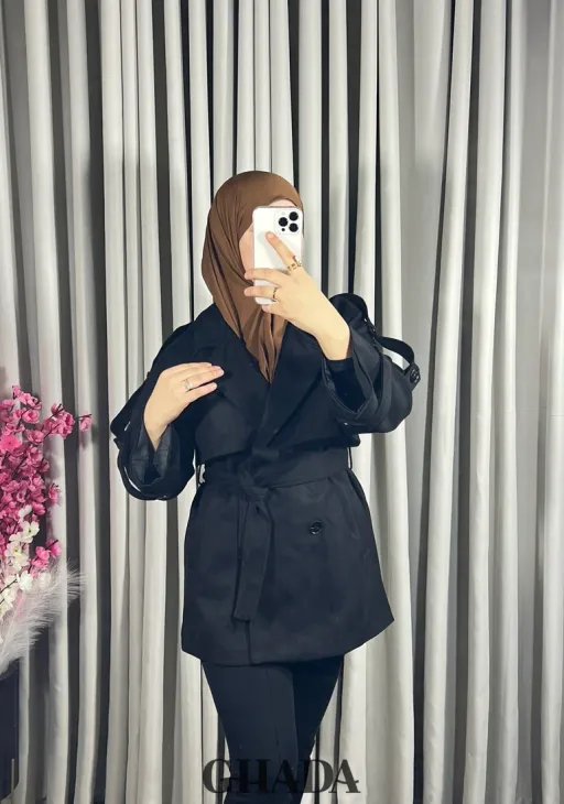 Trench-coat Mi-long En Daim thumbnail 3