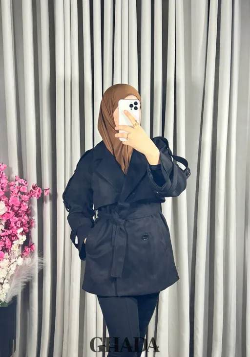 Trench-coat Mi-long En Daim thumbnail 4
