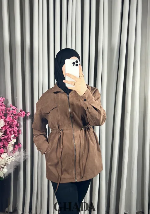 Veste Urbaine À Nœuds En Marron thumbnail 2