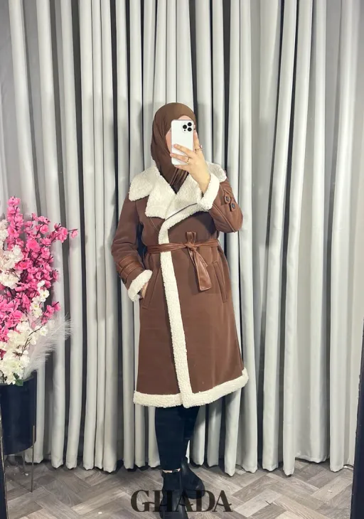 Manteau Long En Marron thumbnail 3