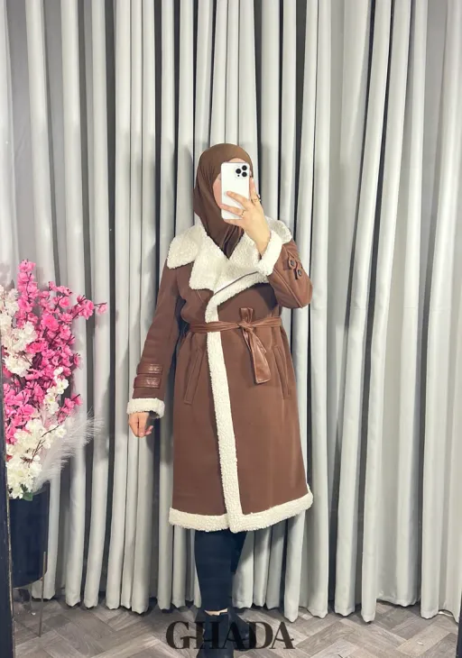 Manteau Long En Marron thumbnail 2