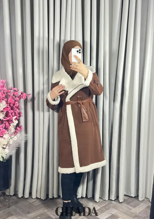 Manteau Long En Marron thumbnail 4