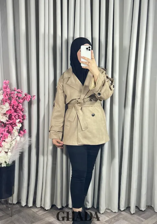 Trench-coat Mi-long En Daim thumbnail 3