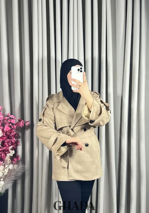 Trench-coat Mi-long En Daim thumbnail 2