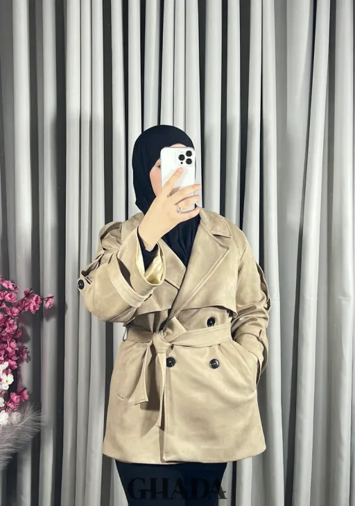 Trench-coat Mi-long En Daim thumbnail 4
