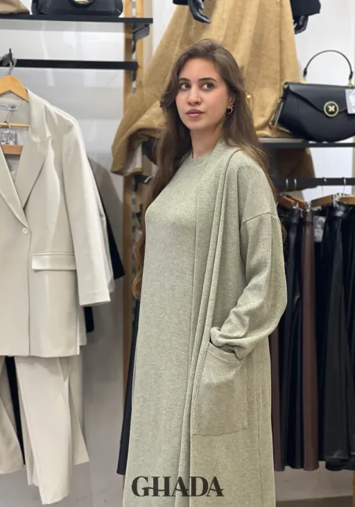 Ensemble Robe En Maille Avec Cardigan thumbnail 3