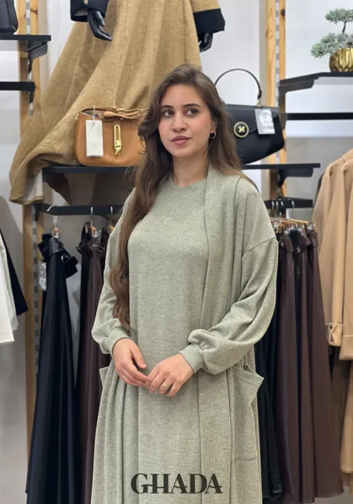 Ensemble Robe En Maille Avec Cardigan thumbnail 4