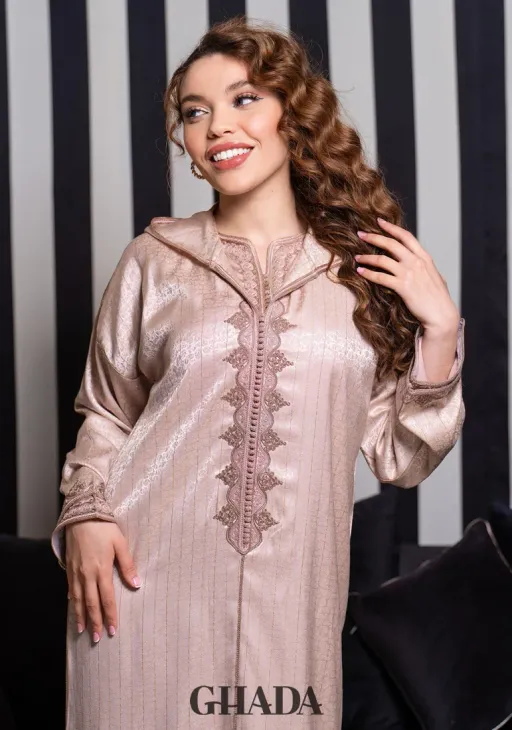 Djellaba Deux Pièces En Kamkha thumbnail 2