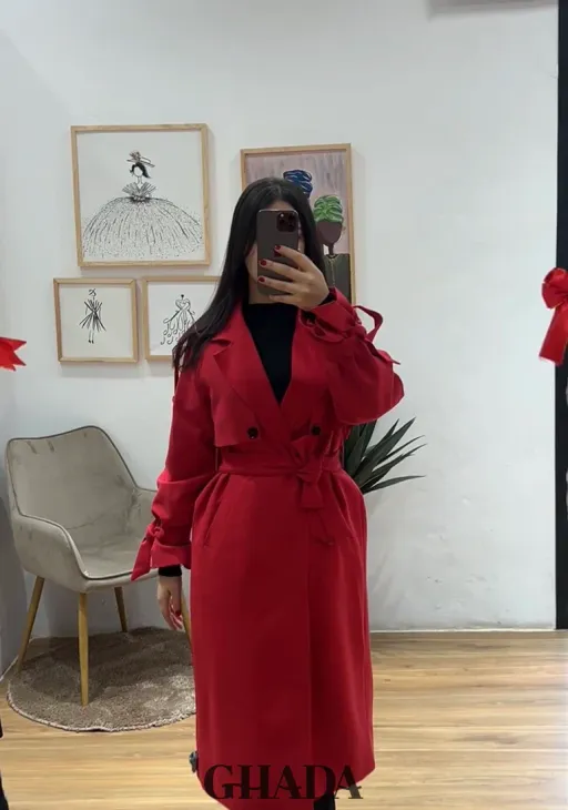 Trench Oversize Long En Rouge thumbnail 4