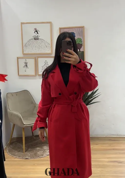 Trench Oversize Long En Rouge thumbnail 3