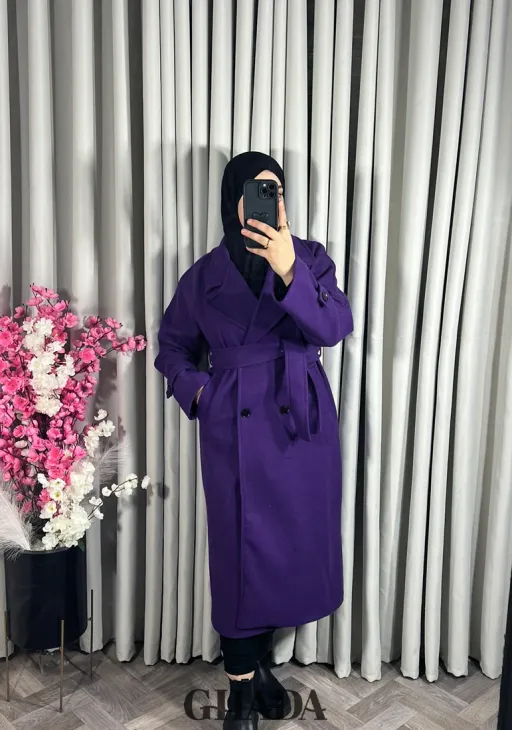 Manteau Long En Mauve thumbnail 4
