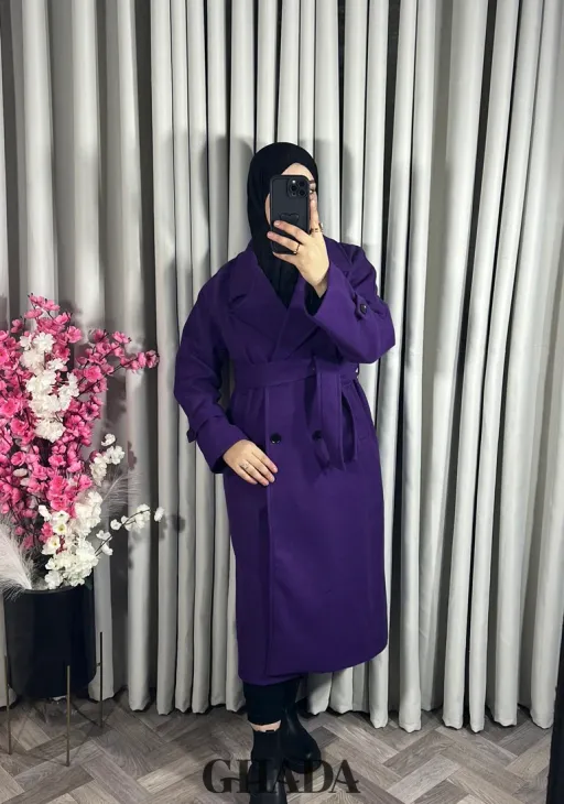 Manteau Long En Mauve thumbnail 2