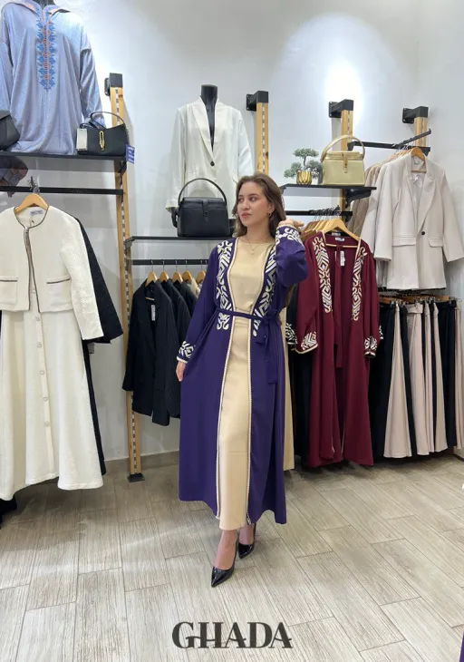Abaya Kimono Avec Broderie thumbnail 2