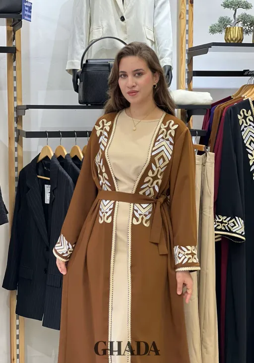 Abaya Kimono Avec Broderie thumbnail 1