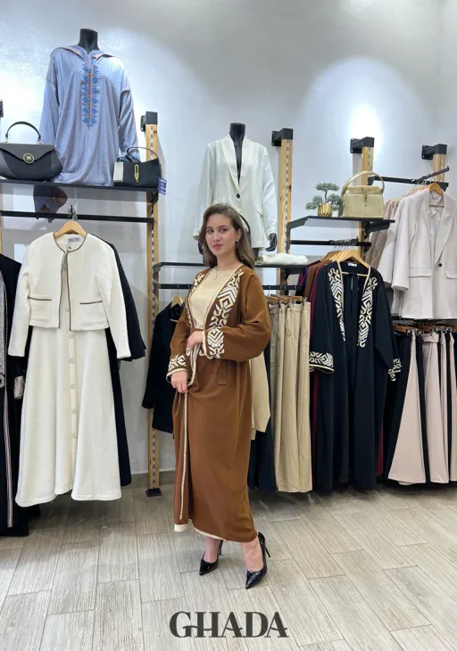 Abaya Kimono Avec Broderie thumbnail 2