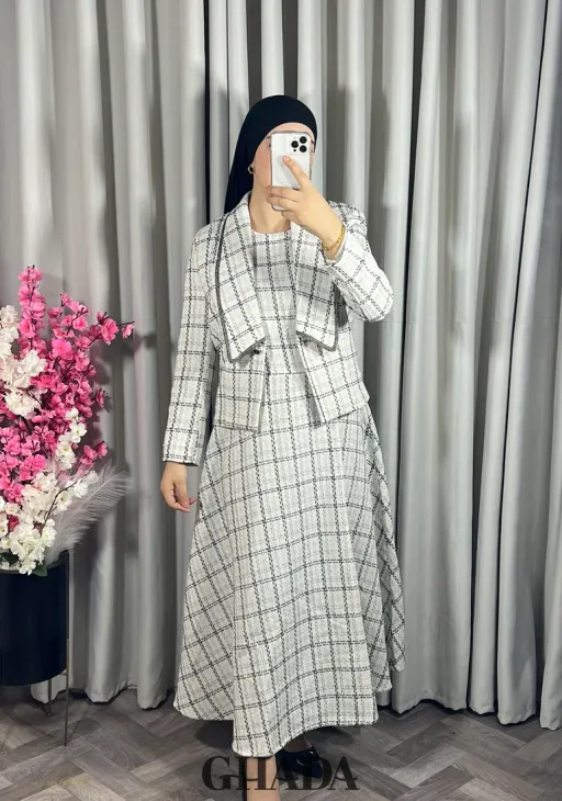 Ensemble Robe Avec Veste En Tweed thumbnail 2