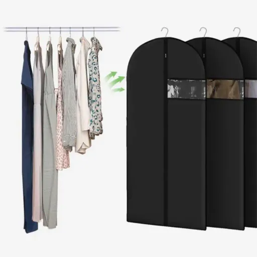 Lot De 4 Housses À Vêtements Suspendues - Protège Costumes Avec Fenêtre Transparente thumbnail 2