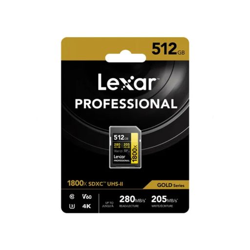 Lexar 512gb Professional 1800x Uhs-ii Sdxc Gold Series thumbnail 2