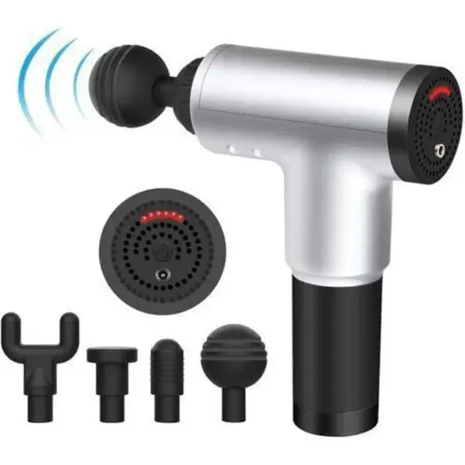 Pistolet De Massage Électrique Rechargeable Sans Fil - 4 Têtes thumbnail 3