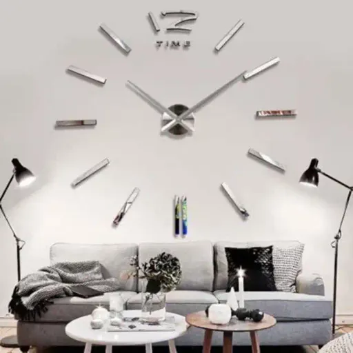 Horloge Murale 3d - Design Original - Mécanisme Silencieux - Aluminium - Fixation Incluse thumbnail 1