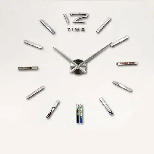 Horloge Murale 3d - Design Original - Mécanisme Silencieux - Aluminium - Fixation Incluse thumbnail 2