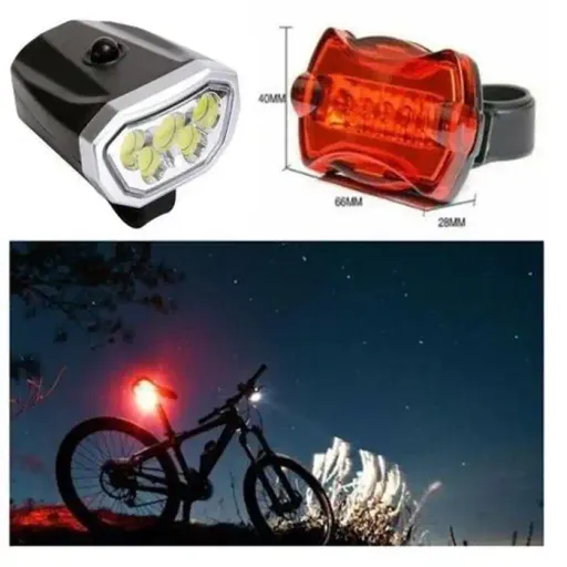 Lampe Led Pour Vélo - Non Spécifié - Phare Avant Et Feu Arrière - Fixation Universelle - Autonomie 150 Heures thumbnail 3
