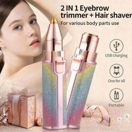 Tondeuse À Sourcils Électrique Épilateur Corps Visage Pour Femme 2 En 1 thumbnail 2