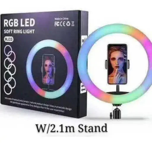 Rgb Ring Light 33 Cm Avec Tripod 2 M Pour Youtube / Tiktok thumbnail 2