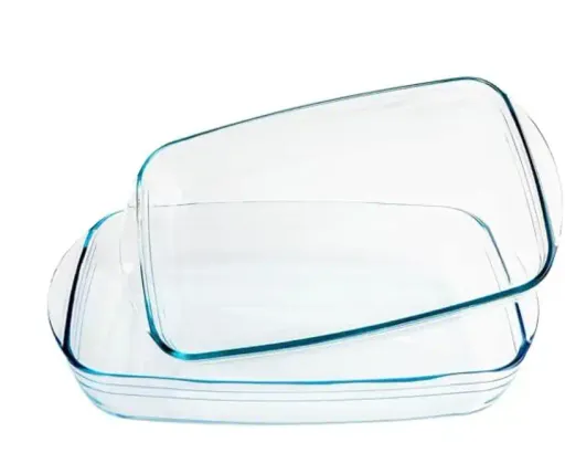 Lot De 2 Plats À Four En Verre Borosilicate Résistant À La Chaleur thumbnail 4