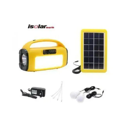Kit Solaire Torche Avec Lampe Led Lateral Et 2 Lampes Led Radio Mp3 Et Panneau Solaire thumbnail 1