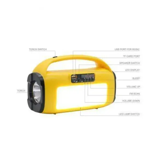 Kit Solaire Torche Avec Lampe Led Lateral Et 2 Lampes Led Radio Mp3 Et Panneau Solaire thumbnail 4
