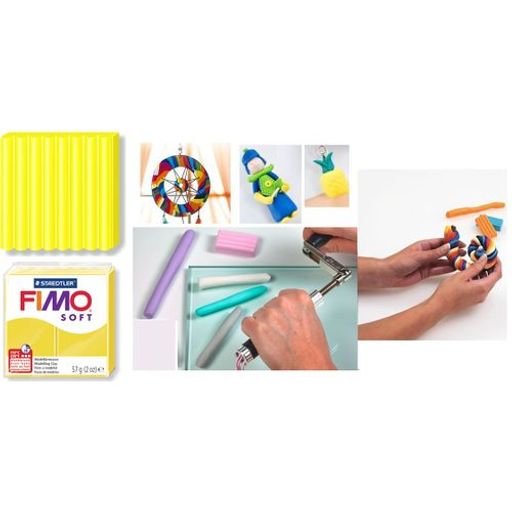 Pâte À Modeler Pro Fimo Soft Jaune Citron, Cuire Au Four, Réalisations Artistique thumbnail 1