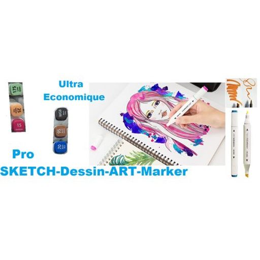 6 Pro-dessin-art-marker Découverte N°2 ,2 Pointes,hautement Pigmentés,vibrants thumbnail 2