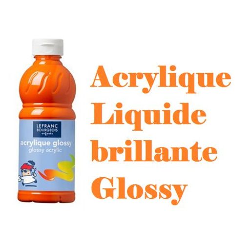 Peinture Acrylique Liquide Brillante 500 Ml Orange Effet Vernis Haute Brillance thumbnail 1
