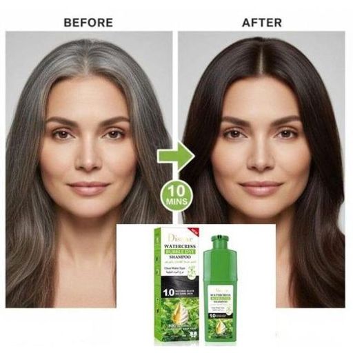 Shampooing Colorant Naturel Aux Herbes – Couvre 100% Des Cheveux Blancs – Couleur Marron Naturel,400ml thumbnail 2