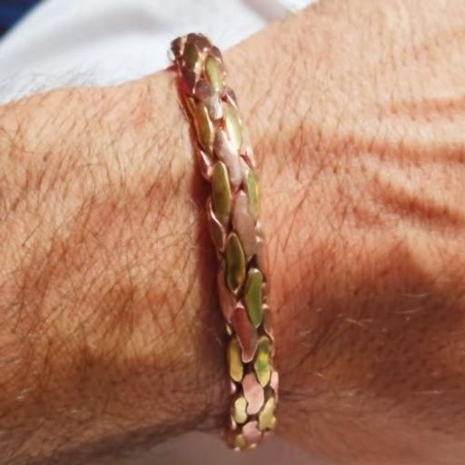Bracelet Pur Cuivre De 3 Fils Torsadés Traditionnel Anti-rhumatisme thumbnail 2