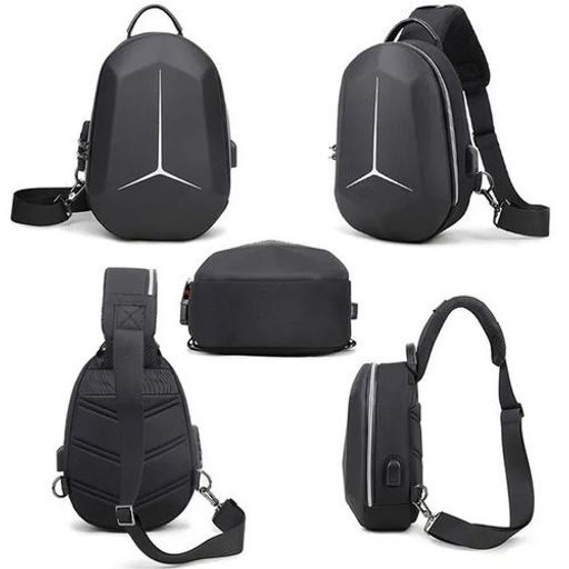 Crossbody, Sac À Bandoulière Étanche + Port Usb - Sac De Poitrine Antivol thumbnail 3