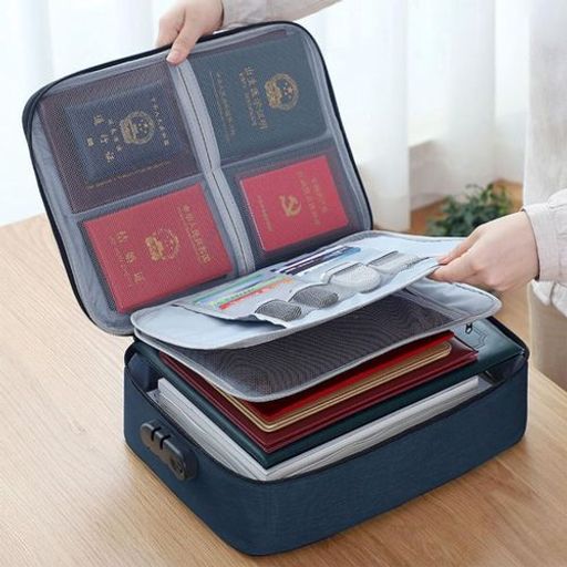 Sac Rangement Documents Multicouche, Serrure Organisateur Certificat, Passeport thumbnail 1