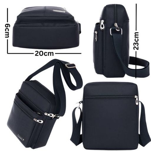 Sac Bandoulière Homme Multifonction Avec Plusieurs Compartiments Zippés thumbnail 3